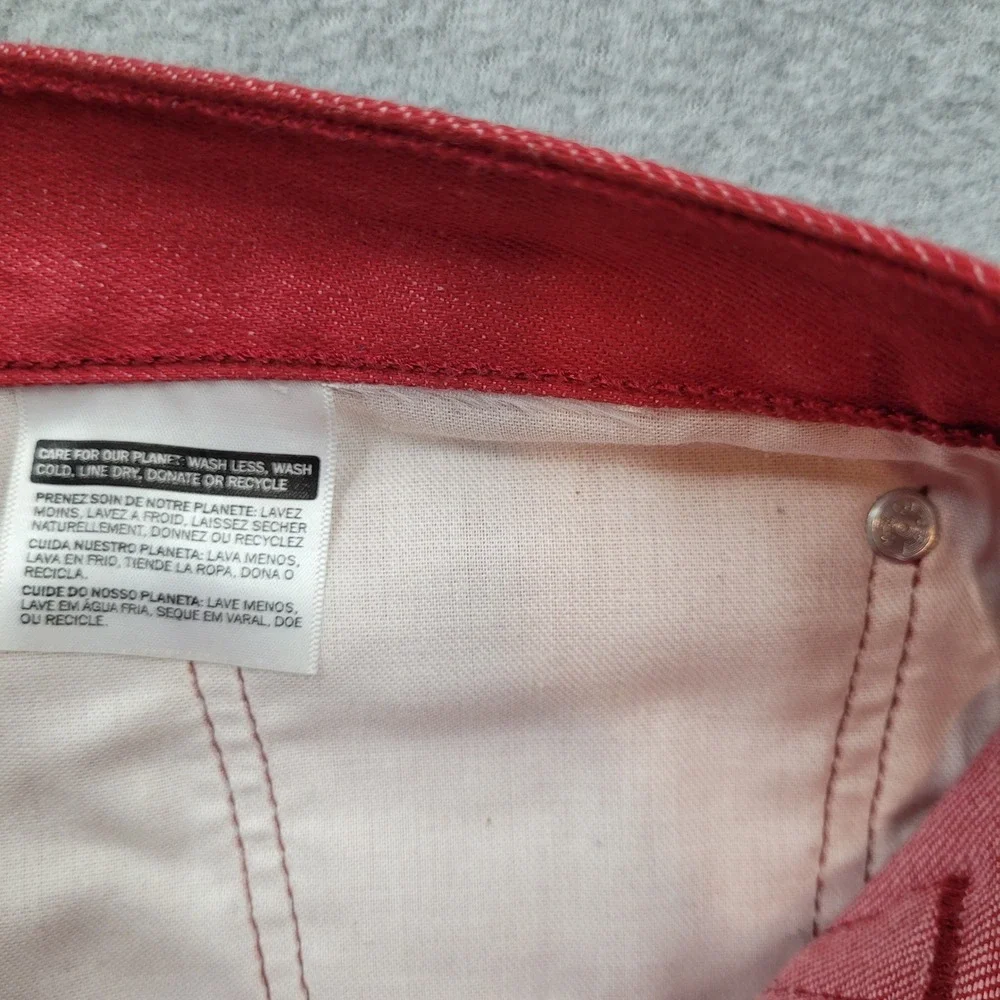 Levi's 501 Jeans Mens 33x30 Red Straight Leg Button Fly Denim